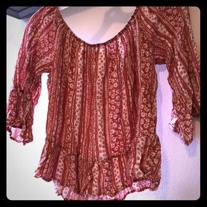 Cute red and white boutique top